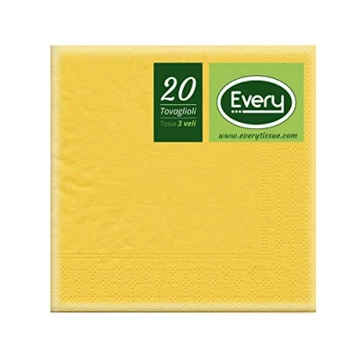Image de Every E243 02 Tissue Serviette, Papier, Jaune, 24x24x0,54 cm