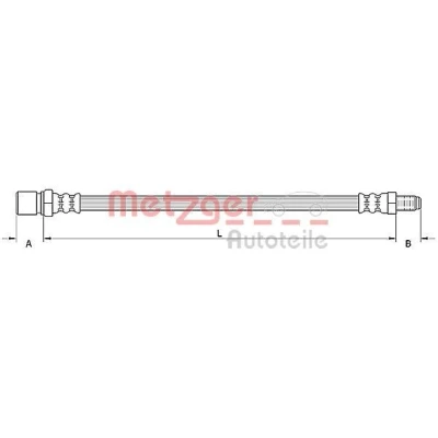 Image de METZGER 4110805 Flexible De Frein 360 FIAT: 500 3 portes, C Cabriolet, ABARTH: 500C / 595C 695C FORD: KA portes