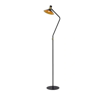 Image de Lucide Lampadaire Pepijn en noir et doré, à 1 lampe