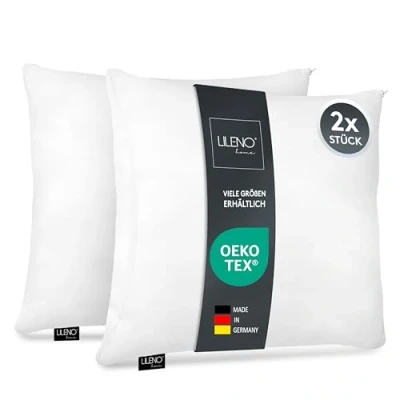 Image de LILENO HOME Lot de 2 coussins en microfibre, 45 x cm, lavables jusqu&#039;à 95 C, avec fermeture éclair, comme rembourrage coussin pour lit ou décoratif, canapé