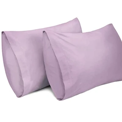 Image de Lirex Lot de 2 Taie Oreiller 40 x 80 cm，100% Coton, 400 Fils, d&#039;oreiller Respirantes, Certification Oeko TEX, Violet Clair