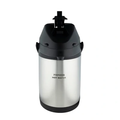 Image de Pioneer Airpot, Pot à Levier, Distributeur D’Eau, À Double Paroi en Acier Inoxydable avec Poignée sans BPA, Flasque de Conférence, Argent, 3 litre, SS30HC/WAT