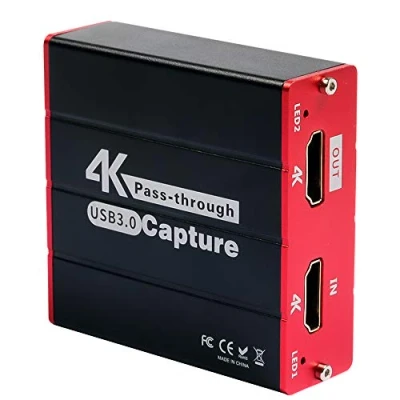 Image de TreasLin Carte de Capture USB HD 1080p pour PS4 Nintendo Switch Wii U DSLR Xbox sur OBS, XSplit, Twitch, Youtube Support Windows, Mac, Zero Latency HDMI Loopout.320