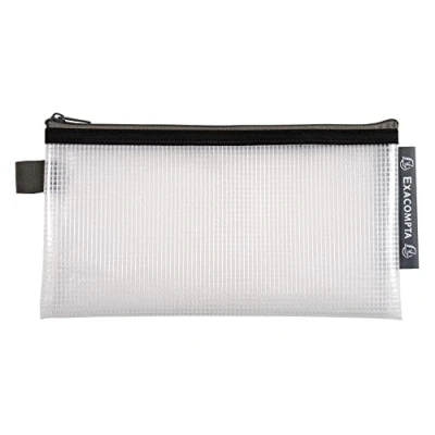 Image de Exacompta Réf. 34130E Carton de 10 pochettes avec fermeture éclair ZIP En PP souple pour ranger des fournitures, accessoires beauté Format à classer 10x21cm (DL) 5 couleurs assorties