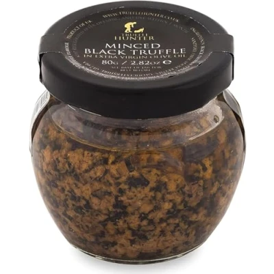 Image de TruffleHunter, Truffe noire hachée 80g Conservée dans l&#039;huile d&#039;olive Garnir Assaisonnement Gourmet Food Vegan, Casher, Végétarien