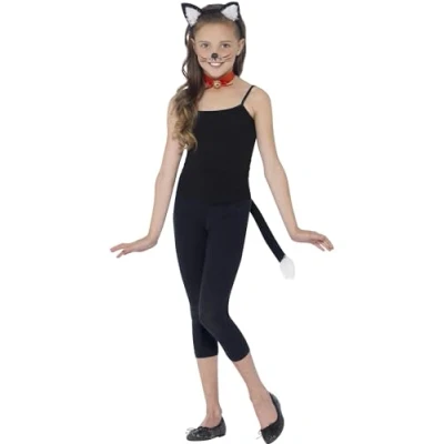 Image de Smiffys Kit de Chat, noir, avec Oreilles, Collier et Queue
