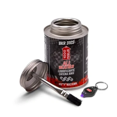 Image de Errecom 1000 Miglia BKR 3103 Lubrifiant pour Chaîne Vélo All Weather 240 ml, Toutes les Saisons et Conditions Météorologiques, Pot In One avec Pinceau Inclus