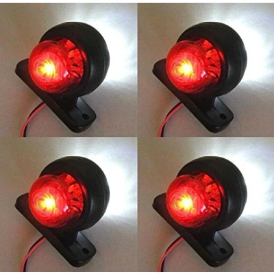 Image de VNVIS 4 petits feux de position latéraux LED 24 V lampes rouges et blanches camion châssis bus tracteur caravane