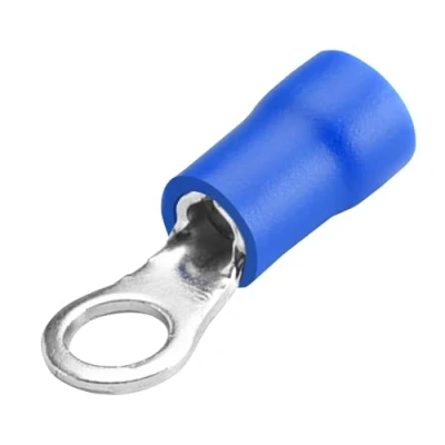 Image de Heschen Lot de 100 connecteurs à sertir en vinyle isolé RV2 4 Taille goujon #8 pour 1,5 2,5 mm² (16 14 AWG) Bleu