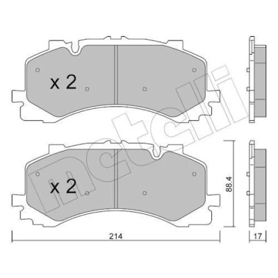 Image de METELLI 22 1252 0 Jeu de plaquettes frein préparé pour indicateur d&#039;usure AUDI: Q7, A6 C8 Avant, Q8, VOLKSWAGEN: Touareg III