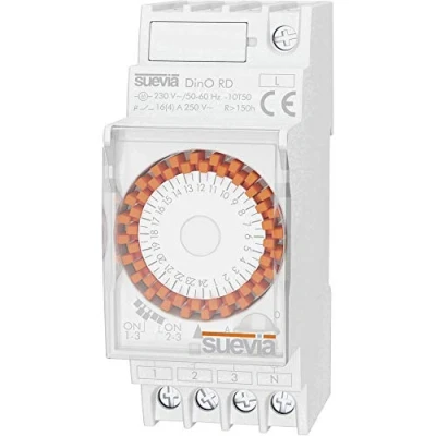 Image de Suevia Interrupteur horaire pour Rail Tension de Fonctionnement: 230 V/AC Dino RD 1 inverseur (RT) 16 A 250 Programme Quotidien