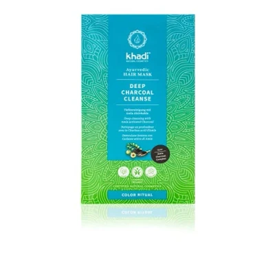 Image de khadi DEEP CHARCOAL CLEANSE Masque Capillaire Ayurvédique, lavage + soin : le Charbon Actif d’Amla nettoie les pores en profondeur et prépare aux Colorations Végétales khadi, Cosmétiques naturels, 50g