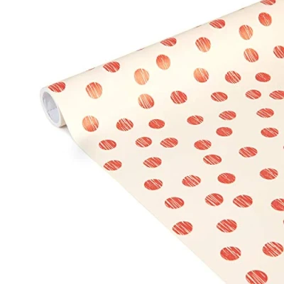 Image de Clairefontaine 223865C Un Rouleau De Papier Cadeau Affiche 80g Dimensions : 5mx35cm (Spécial Petite Largeur) Motif Pois Emballage Cadeau, Idéal Pour Les Petits Emballages
