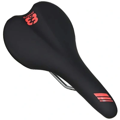 Image de Selle KANAP rails cromo noir/rouge