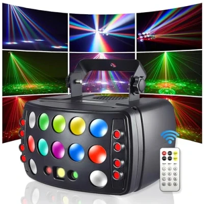 Image de Eagou Diary jeux de lumière pour soiree, RGBW LED jeu lumière, lumiere soiree 4 en 1 avec plusieurs modes travail, 50W lampe disco, gradation ultra lisse fête disco DJ maison bar