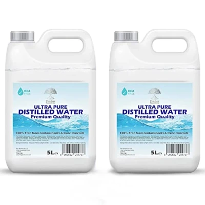 Image de Eau distillée 100% Pure de qualité supérieure Idéale pour CPap, Fer, humidificateurs, Nettoyage, Moteurs et Plus Encore Fabriquée au Royaume Uni (10 litres)