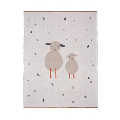 Image de LÄSSIG Couverture pour bébé en tricot de coton biologique GOTS/Knitted Blanket GOTS Tiny Farmer Sheep 75 x 100 cm