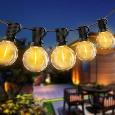 Image de VIFLYKOO Guirlande Lumineuse Extérieure 15M, Guinguette avec 25+3 LED Ampoules, IP44 Imperméable, Lumière Décoration pour Patio, Balcon, Jardin, Pergola, Noël, Intérieur