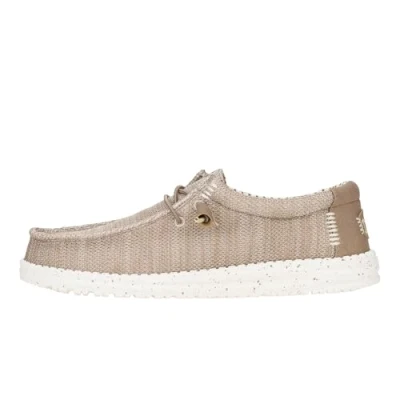 Image de HEYDUDE Wally Stretch Sox Chaussures pour Hommes Baskets avec Semelles Confortables Style Mocassin, Tan, 44