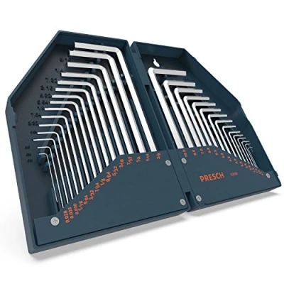 Image de PRESCH Jeu de 30 clés Allen HX Coffret compact 6 pans creux professionnelles Set Clé avec 15 métriques et en pouces hexagonales