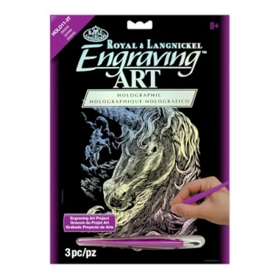 Image de Royal &amp; Langnickel HOLO11 Gravure d&#039;art brillant dans le noir Taille A4 Licornes