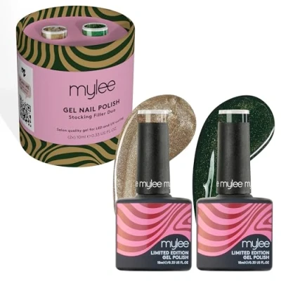 Image de Mylee Set de Vernis à Ongles Semipermanent 2x10ml [Stocking Filler] Rockin&#039; Around Collection UV/LED Nail Art, Manucure et Pédicure Durable, Usage Professionnel Domestique [Noël 2024]