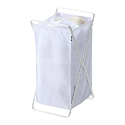 Image de Yamazaki 2484 TOWER Panier à linge, blanc, Acier/Polyester/Polypropylène, minimaliste, 30 x 36 64 c m