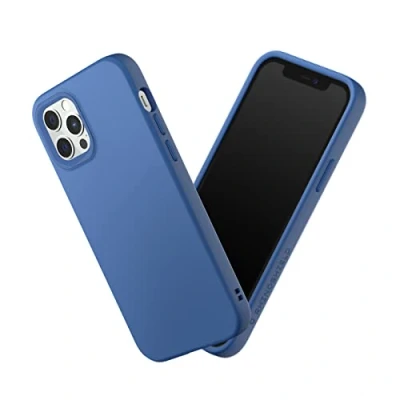 Image de RhinoShield Coque Compatible avec [iPhone 12/12 Pro] SolidSuit Fine Technologie d&#039;absorption des Chocs et Finition Premium Mate, Contour Objectif Photo Interchangeable Bleu Cobalt