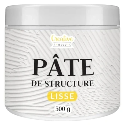 Image de Creative Deco Modeling Paste Pâte de Structure Lisse 500g à Relief pour Peinture Acrylique Modelling Texturée Pate Modelage Effet 3D et Texture Art