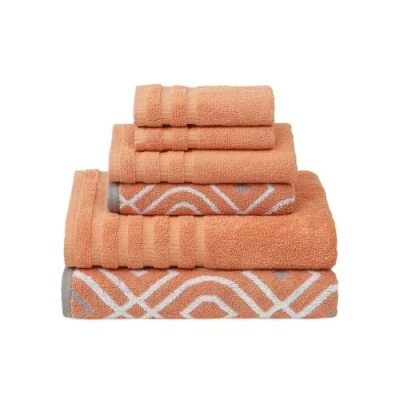 Image de Pacific Coast Textiles Lot de 6 Serviettes en Coton peigné Ultra Doux 550 g Fil Teint Oxford Corail, 40,6 x 25,4 12,7 cm