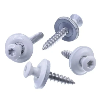 Image de SECCARO Lot de 100 vis étanches 4,5 x 30 mm, RAL 9010 blanc pur, acier inoxydable A2, rondelle d&#039;étanchéité EPDM 15 TX/six pans creux