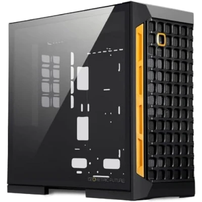 Image de Geometric Future M6 Raphael Mid Tower Boîtier PC Conception de Conduit d&#039;air Vertical Support pour E ATX 12&quot; x 11&quot; GPU Noir GEO RA