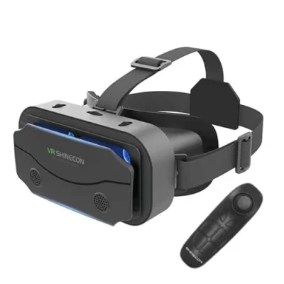 Image de Newest Lunettes de réalité virtuelle 3D pour Tous Les Smartphones, Samsung, Android, Angle Vision 90 à 100 , Rotation 360 avec contrôleur Noir