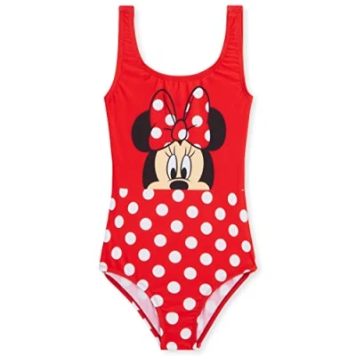 Image de Disney Maillot de Bain Fille, 1 Pièce Maillots Fille à Volant Ensemble (Rouge Minnie, 2 3 Ans)