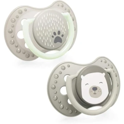 Image de LOVI sucette 3 6 mois, Sucettes pour bébés avec tétine en silicone, Embout dynamique, Sans BPA, Collection Buddy Bear, 2 pièces