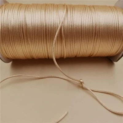Image de cordon en satin de soie queue rat 2 mm, macramé Shamballa Kumihimo couleurs assorties Corde nylon pour la fabrication bijoux perles bracelet 20 mètres