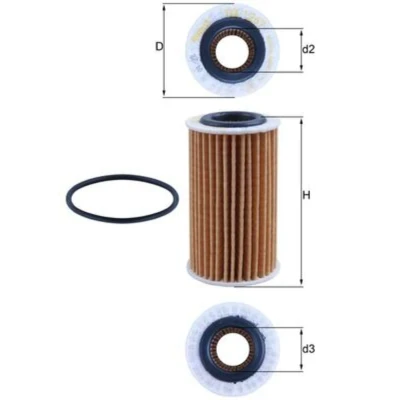 Image de MAHLE ORIGINAL OX 1267D Filtre à huile Cartouche filtrante FORD: Focus Mk4 3/5 portes, Transit Connect V408 Van