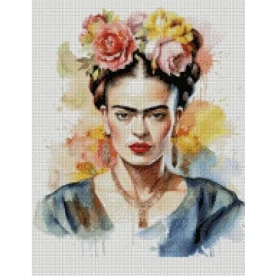 Image de Frida portrait (3) Kits de point croix en coton 14 carats, 150 x 200 points 26 37 cm compté Motif célébrités