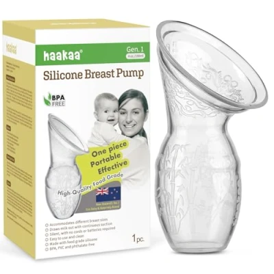Image de haakaa 100 ML Tire Lait en Silicone, Transparent Manuel, Recueil Lait, Sain et Inoffensif, Sauvez Chaque Goutte de Maternel