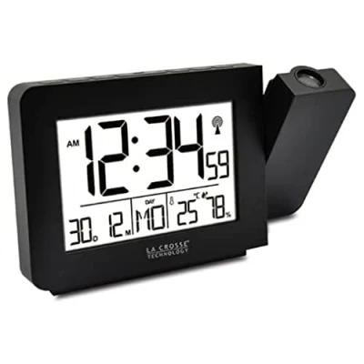Image de La Crosse Technology WT522 Réveil Radio Piloté avec Projection Noir