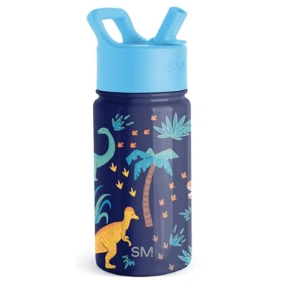 Image de Simple Modern Gourde Enfant avec Paille Isotherme Inox Réutilisable pour Garçons et Filles Summit 415ml Jurassic Jungle