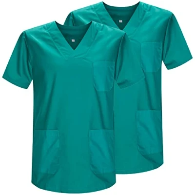 Image de Misemiya Pack 2 Pcs SANITAIRE CASACA Unisexe Uniformes SANITAIRES Uniforme MEDICALE Réf 817 * 4XL, Vert 21