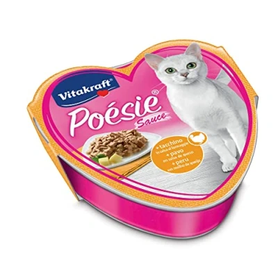 Image de Vitakraft Poésie Création, Dinde et Sauce au Fromage, en Sauce, Nourriture Humide pour Chats Adultes, sans sucres ni céréales ajoutés (1 x 85 g)