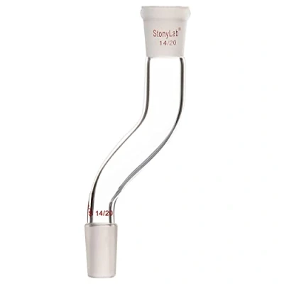 Image de stonylab Adaptateur de Laboratoire Décalé en Verre, Verre Borosilicaté avec Joints standard 14/20 pour Fournitures