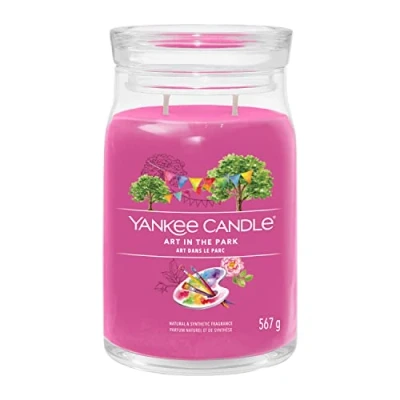 Image de Yankee Candle Signature Bougie parfumée Art in The Park Grande en pot avec double mèche cire de soja à combustion longue Cadeau parfait pour femme