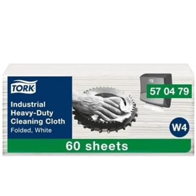 Image de Tork Chiffon de Nettoyage Industriel Ultra résistant blanc W4, Multi usages, 60 chiffons, 570479