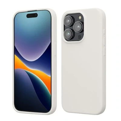 Image de kwmobile Coque pour iPhone 15 Pro Housse de téléphone Fine en Silicone avec Surface Douce et Anti Choc Blanc