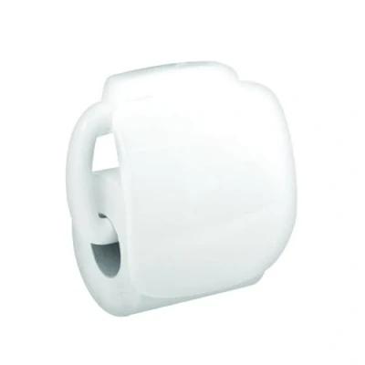 Image de Porte Rouleau papier Wc Mural PP AVA Blanc MSV Fixation Pratique et Design Dimensions 15,5x6x14,5cm