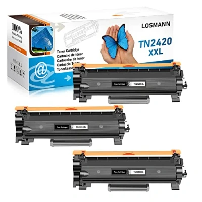 Image de LOSMANN XXL Toner (6000 Pages) Compatible pour Brother TN2420 TN2410 MFC L2710DW L2710DN L2750DW DCP L2530DW L2510D L2550DN HL L2350DW L2310D L2370DN (3 Noir)