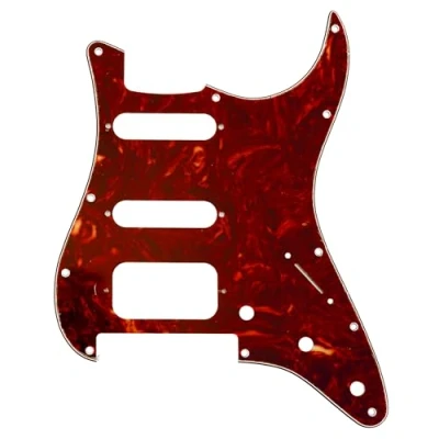 Image de Musiclily Pro 11 Trous Guitare Strat Pickguard Plaque de Protection pour USA/Mexique Fender Stratocaster Ouvert Micros Double Bobinage avec Floyd Chevalet Cut,4 plis Vintage Tortoise
